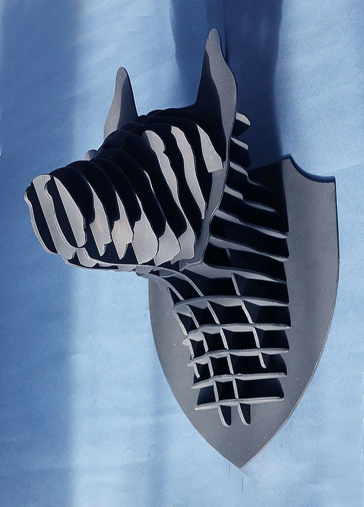 3D Doberman Head Wall Art Laser Cut Vector File