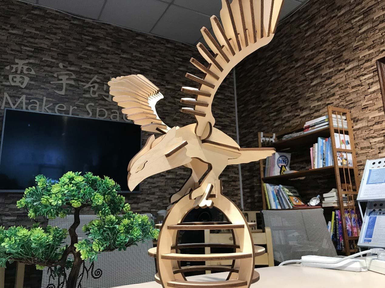 3D Eagle Sculpture Wood Puzzle - Laser Cut Vector Plan