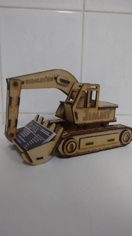 3D Excavator Business Card Holder Laser Cut Vector DXF CDR