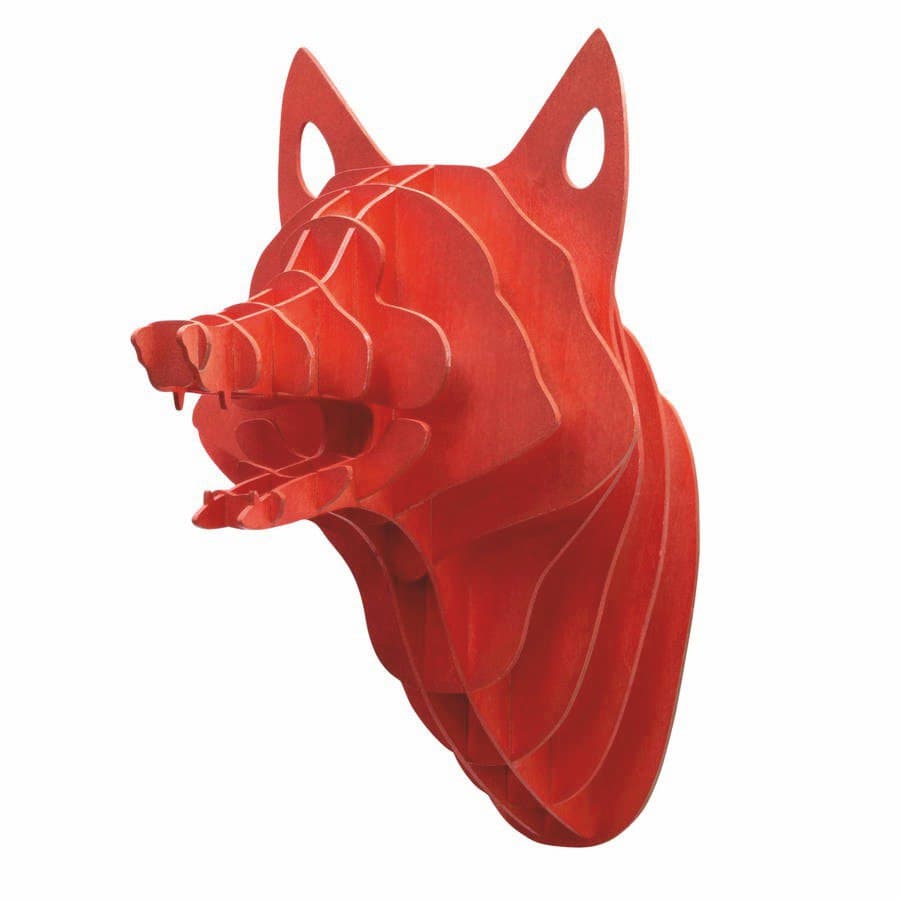 3D Geometric Fox Head Wall Decor Vector File