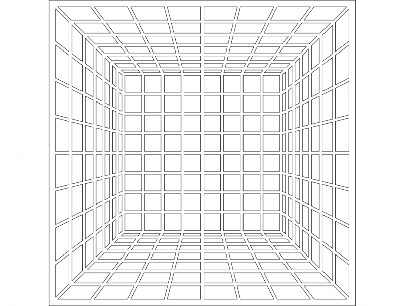 3D Illusion Grid Wall Art Laser Cut Vector File (DXF)