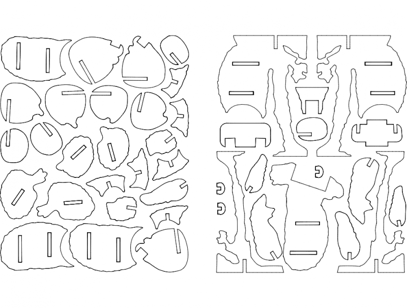 3D Koala Puzzle Vector Plan for Laser Cutting DXF