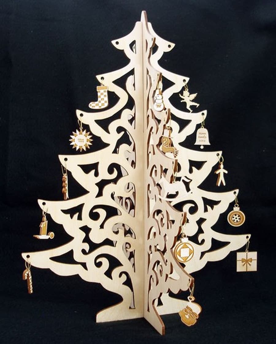 3D Laser Cut Christmas Tree Display Stand Vector File