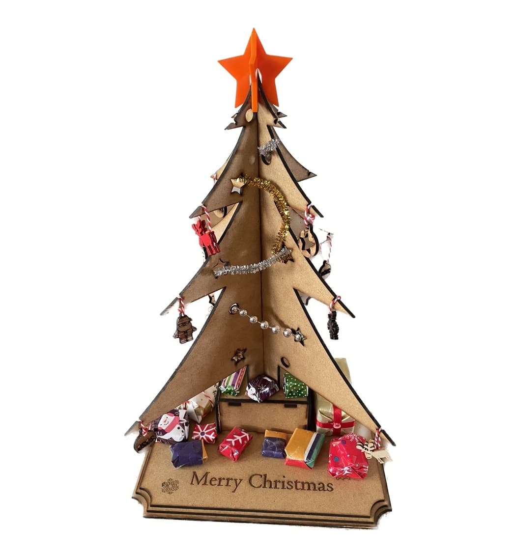 3D Laser Cut Christmas Tree Vector File for CNC DXF