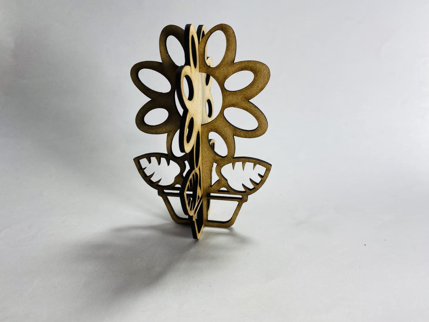 3D Laser Cut Flower Pot Stand Vector Template - DXF, CDR