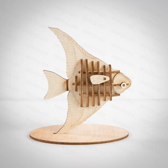3D Laser Cut Wooden Angelfish Table Decor DXF CDR Vector