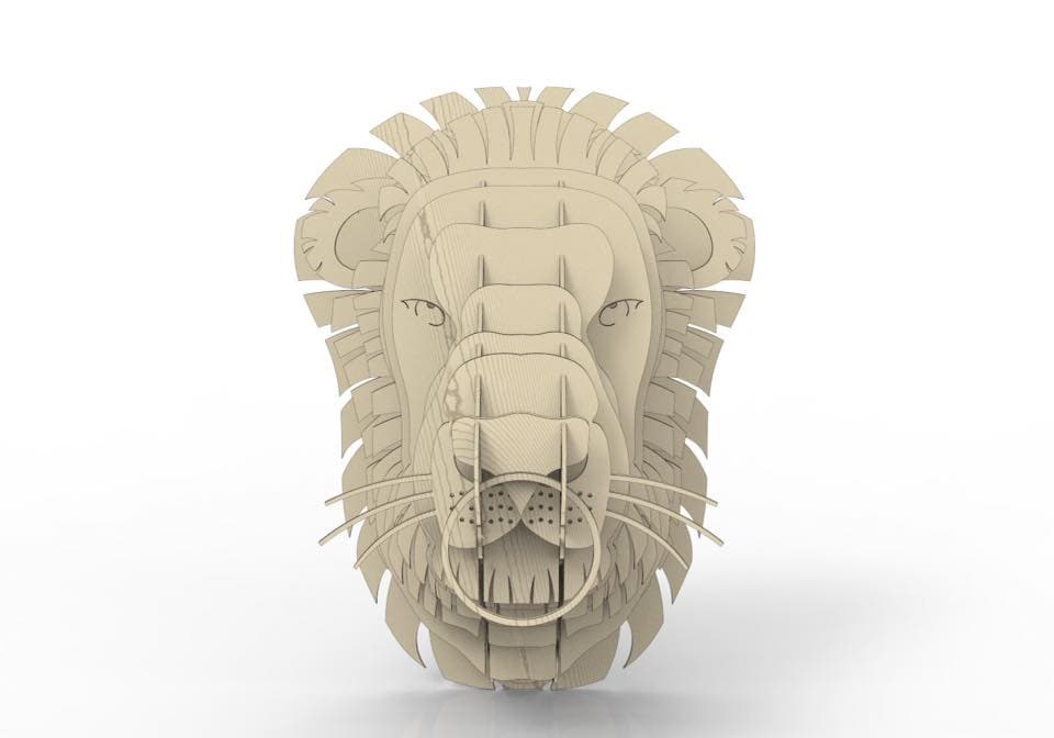 3D Layered Lion Head Wall Art Laser Cut Vector File