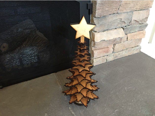 3D Layered Star Christmas Tree Laser Cut Vector File
