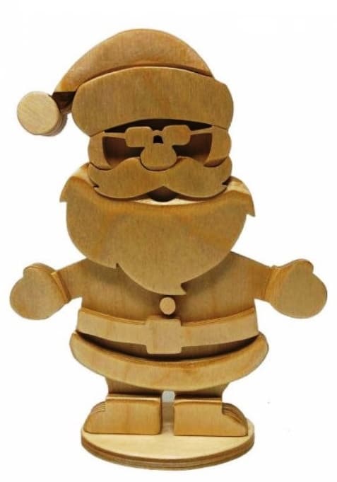 3D Layered Wooden Santa Claus Laser Cut Vector Template (CDR)