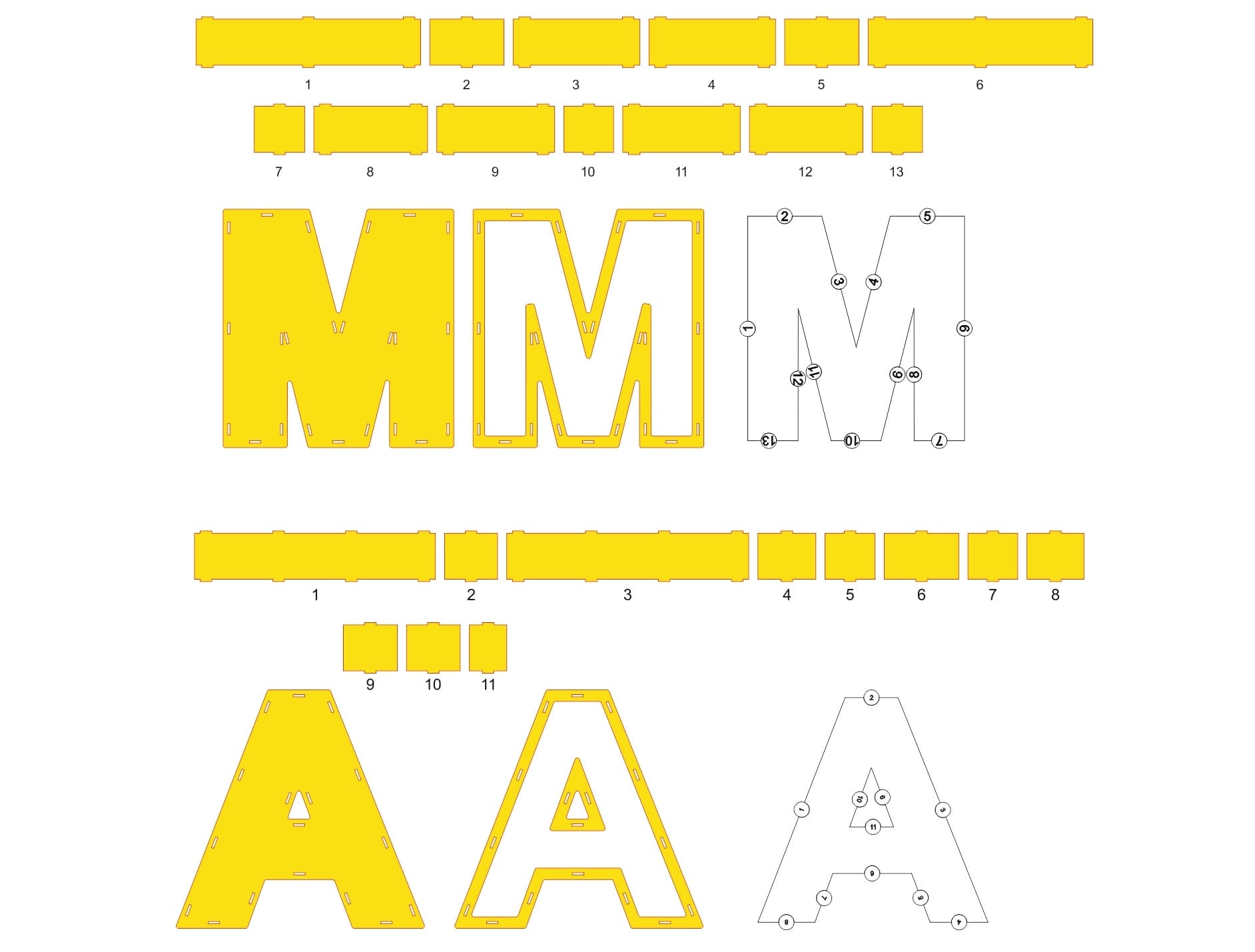 3D Mama Letters Laser Cut Project Vector File