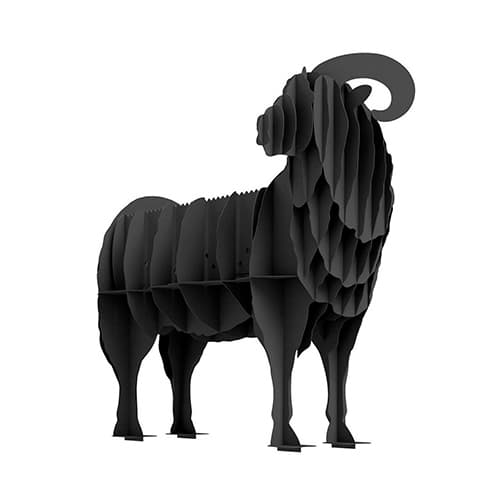 3D Ram Sculpture Laser Cut Vector File