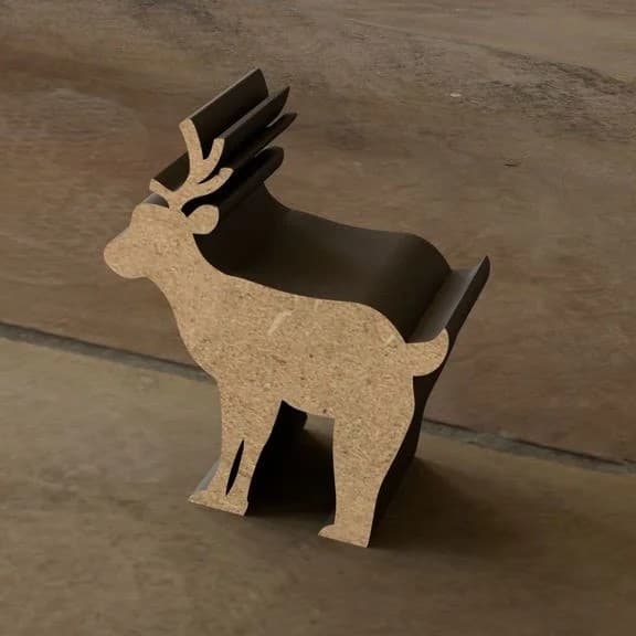 3D Reindeer Puzzle Laser Cut Vector Design