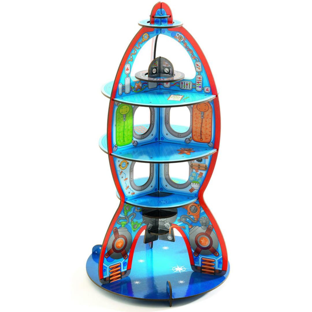 3D Rocket Ship Shelf Laser Cut Vector Plan (DXF, SVG, CDR)