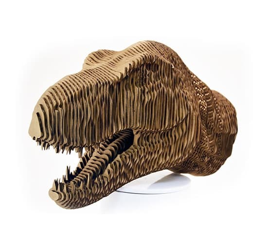 3D Stacked T-Rex Skull Laser Cut Vector Model - CDR File