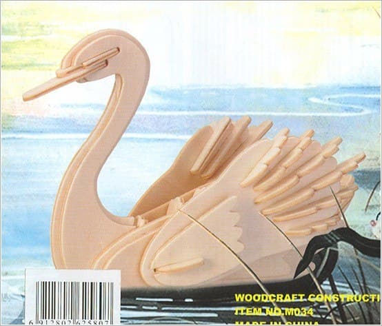 3D Swan Puzzle Laser Cut Vector Plan