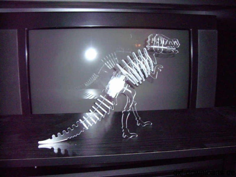 3D T-Rex Dinosaur Skeleton Vector Model DXF File