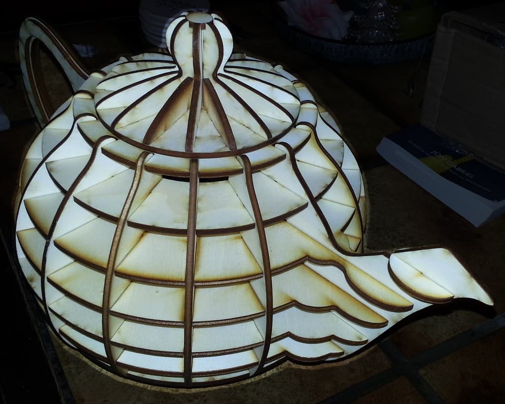 3D Teapot Laser Cut Vector Model - Free DIY Assembly File