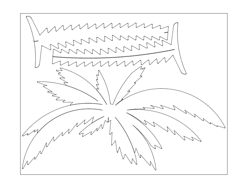 3D Tropical Palm Tree Vector Design for Laser Cutting DXF