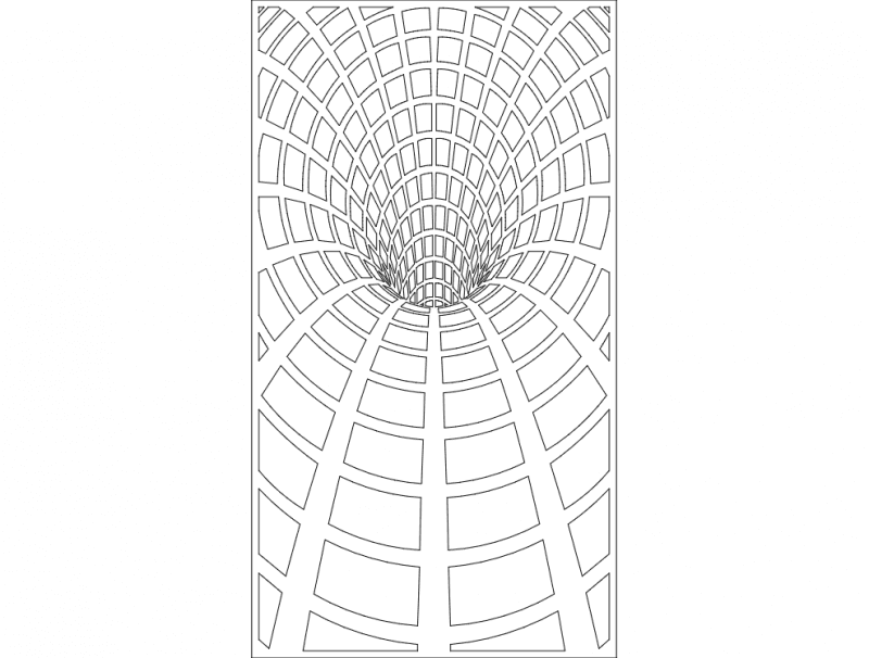 3D Tunnel Optical Illusion Panel Vector DXF File