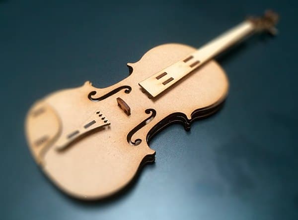 3D Violin Model Laser Cut Vector File (DXF)