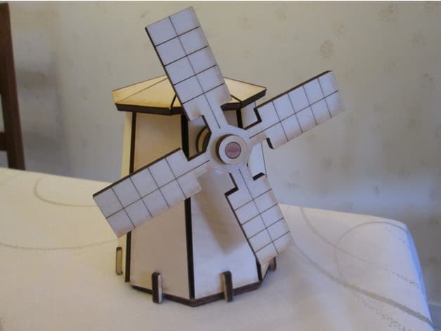 3D Windmill Puzzle Laser Cut Vector Plan (DXF)