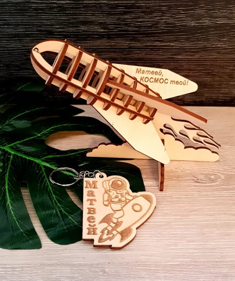 3D Wooden Space Rocket Ship Model Laser Cut Vector File