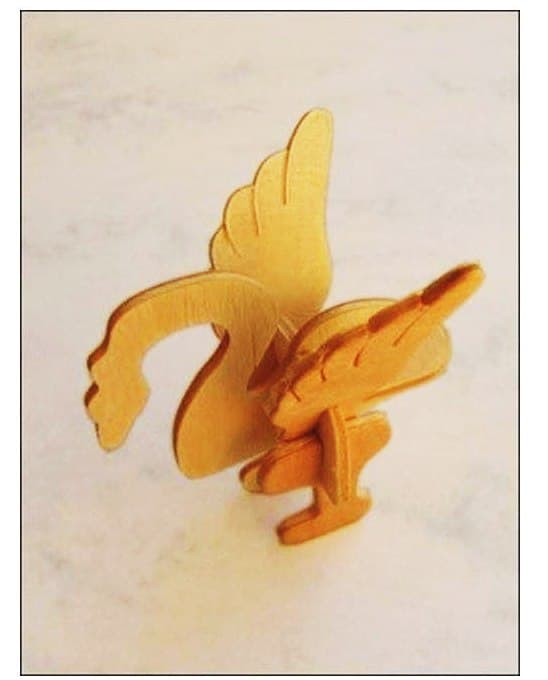 3D Wooden Swan Puzzle Laser Cut Vector DXF File