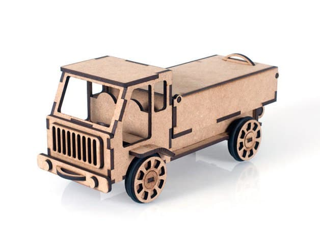 3D Wooden Toy Truck Laser Cut Vector Template (CDR)