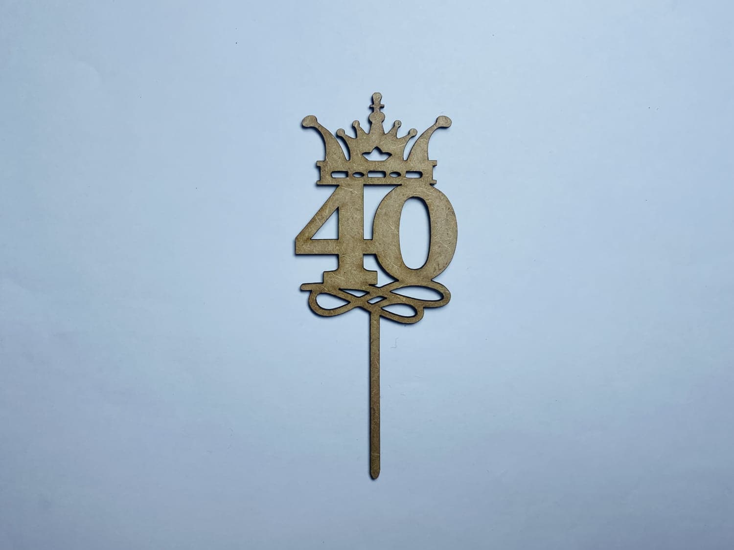 40th Birthday Crown Cake Topper Laser Cut Vector File