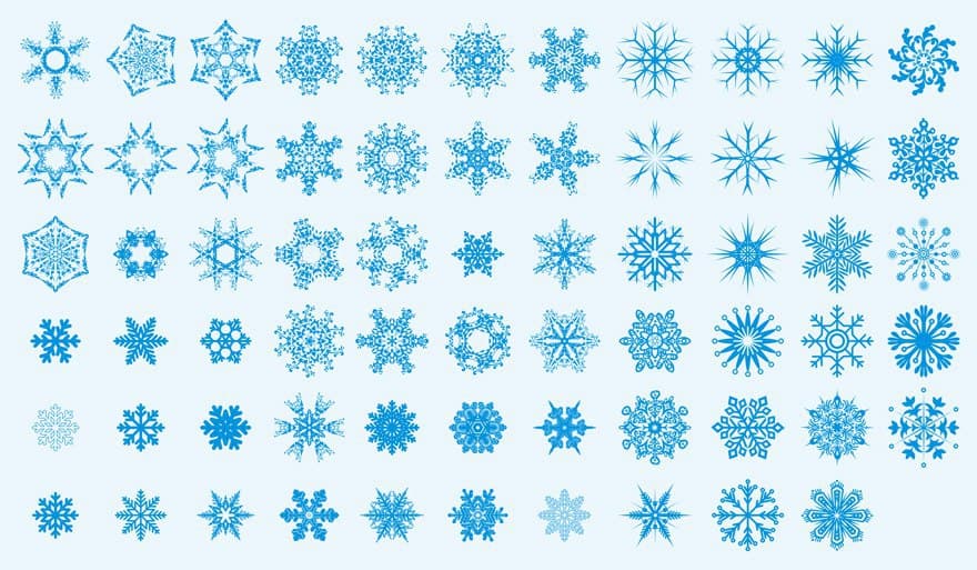 60 Unique Snowflake Vector Designs for Laser Cutting (SVG, DXF)