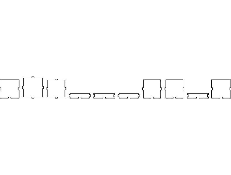 6x6x6 cm Square Box Laser Cut Template DXF File