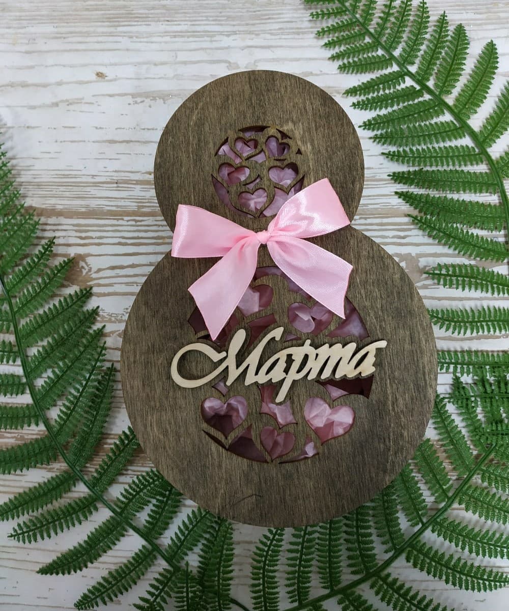 8 March Gift Box Vector for Laser Cutting (CDR, DXF)