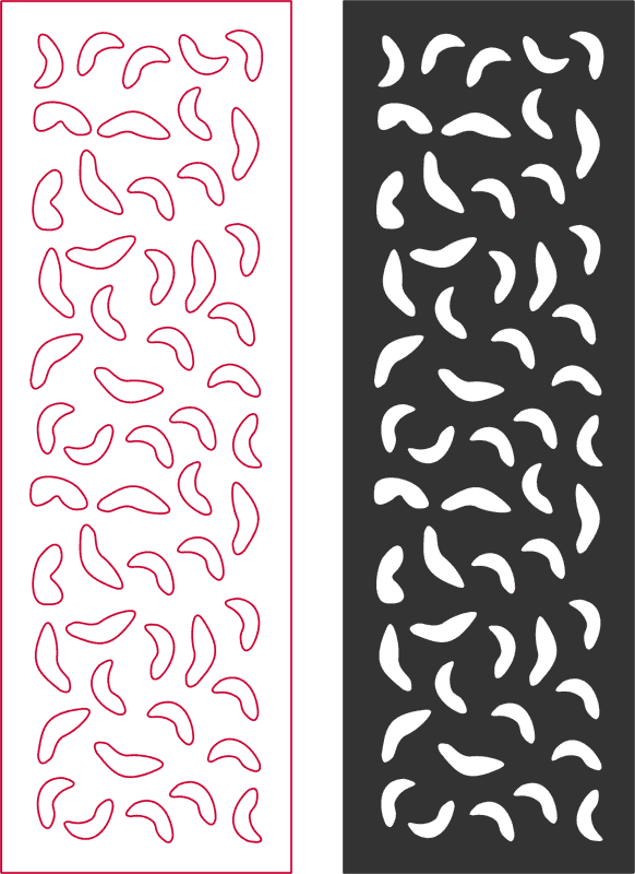Abstract Crescent Pattern CNC Panel DXF Vector File