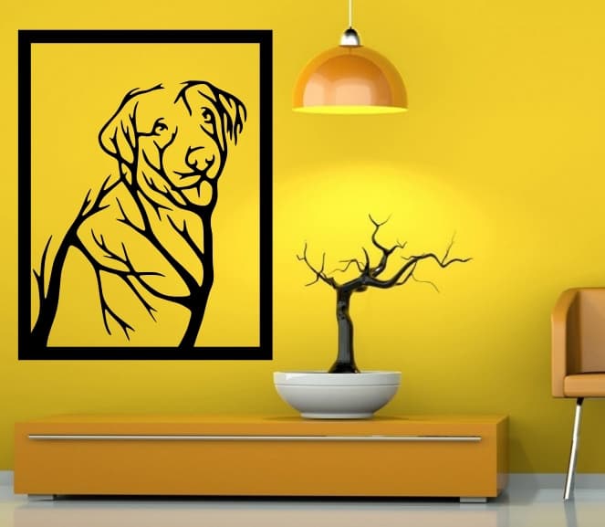 Abstract Dog Portrait Laser Cut Wall Art Vector File