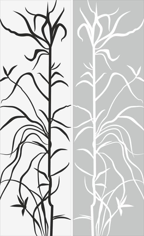 Abstract Floral Branch Laser Cut Panel Vector File
