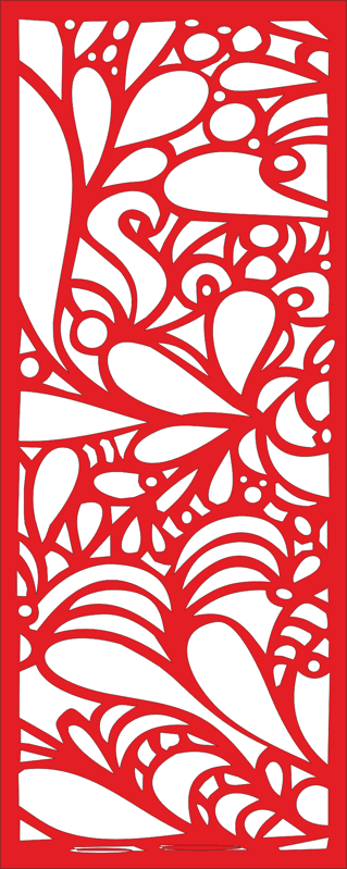 Abstract Floral Screen Panel Laser Cut Vector Design (DXF, SVG)