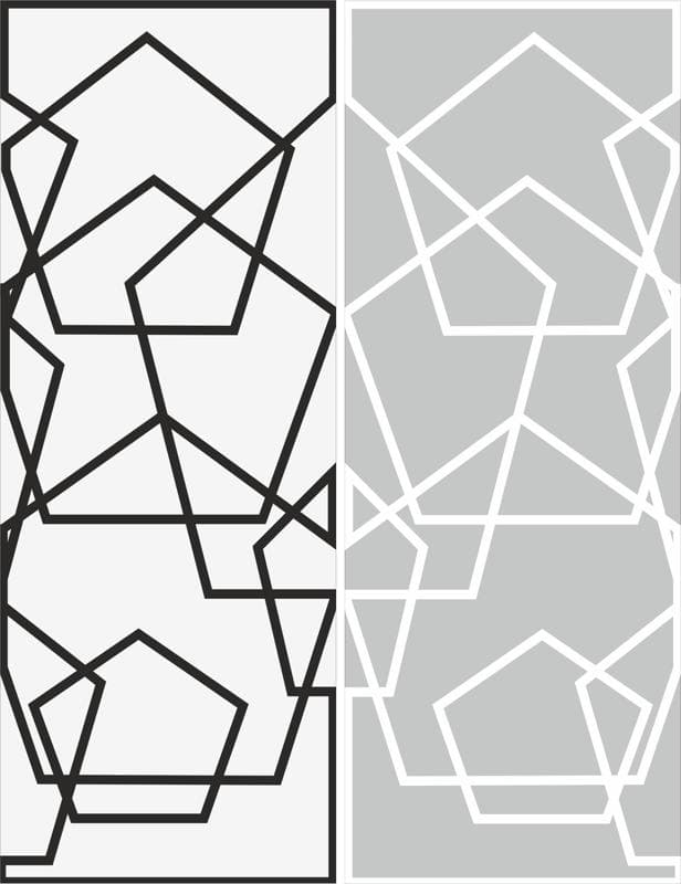 Abstract Geometric Pentagonal Panel Vector for Laser Cutting