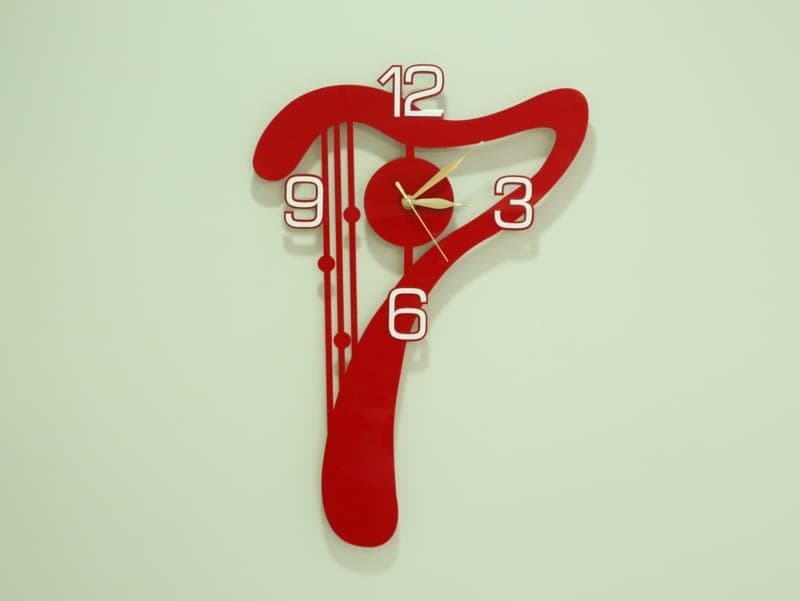Abstract Harp Wall Clock Vector Design for Laser Cutting