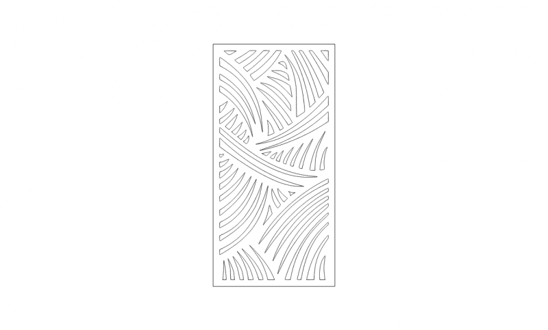 Abstract Palm Leaf Decorative Wall Panel Vector DXF File