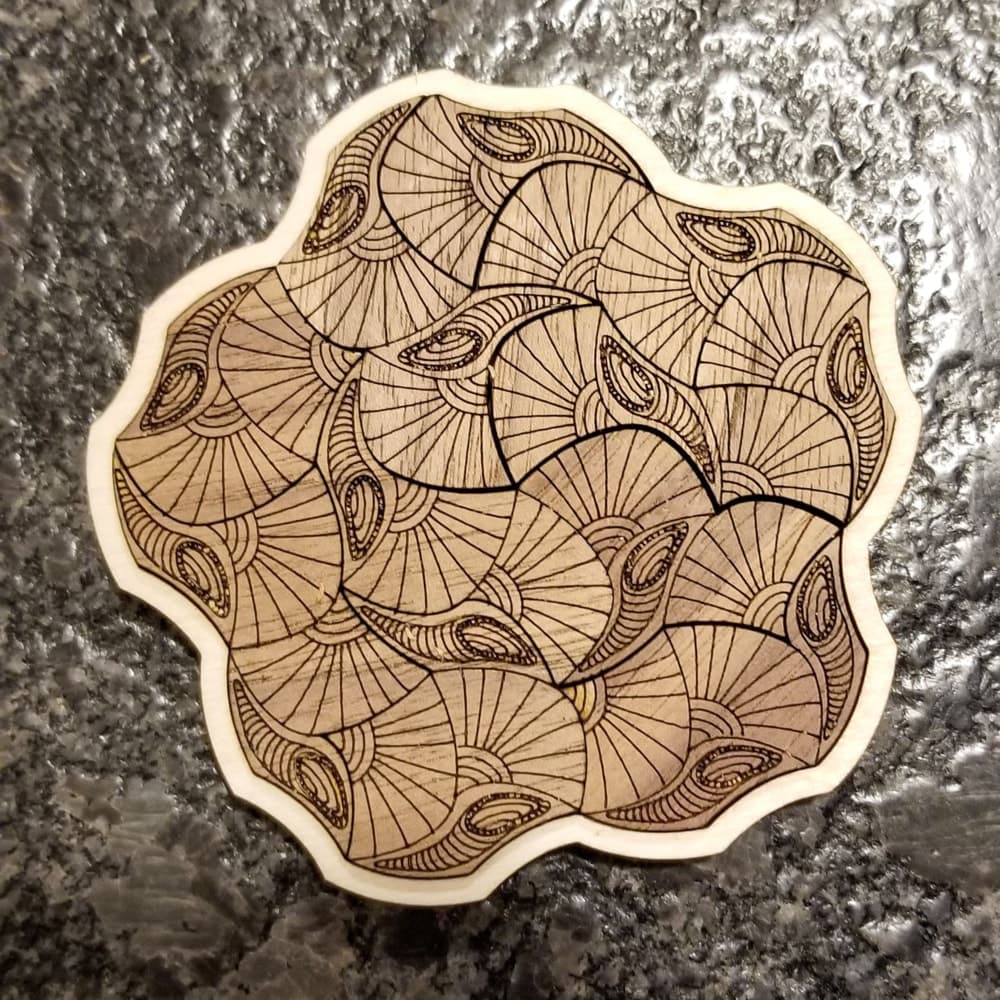 Abstract Swirl Pattern Puzzle Laser Cut Vector File (SVG)