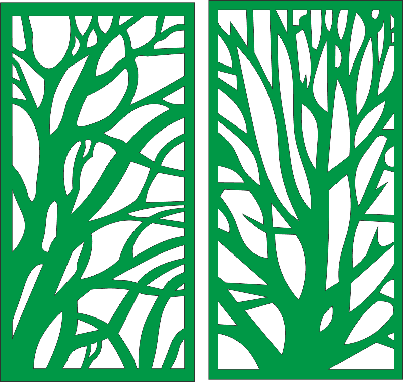 Abstract Tree Decorative Screen Panels Vector for Laser Cutting