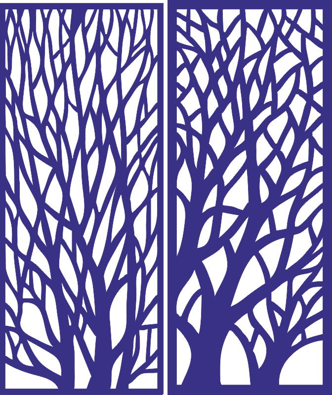 Abstract Tree Forest Decorative Screen Laser Cut Vector File