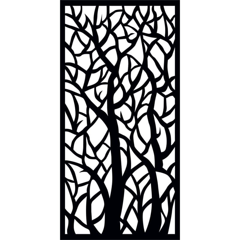 Abstract Tree Forest Decorative Screen Panel DXF Vector File