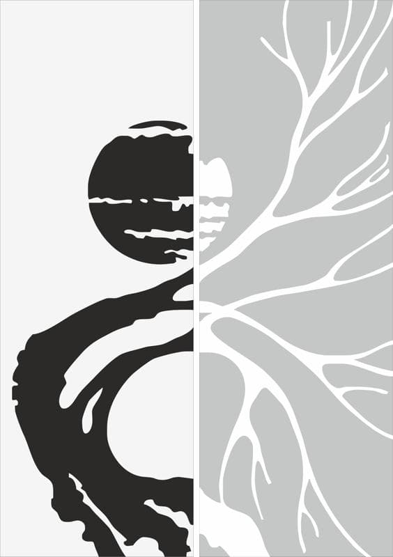 Abstract Tree Silhouette Decorative Screen Vector File