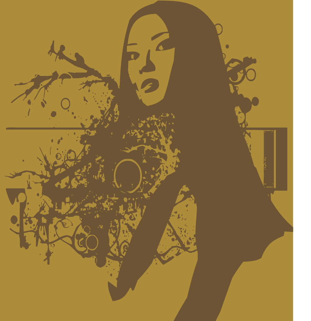 Abstract Woman Portrait Stencil Vector for Laser Cutting