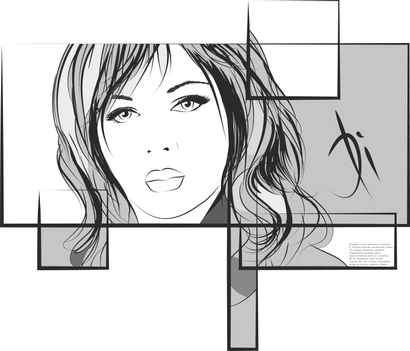 Abstract Woman Portrait Vector Design for Laser Cutting
