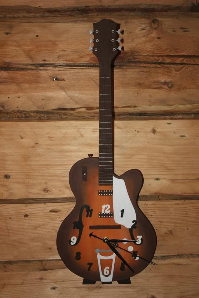 Acoustic Guitar Wall Clock Laser Cut Vector File