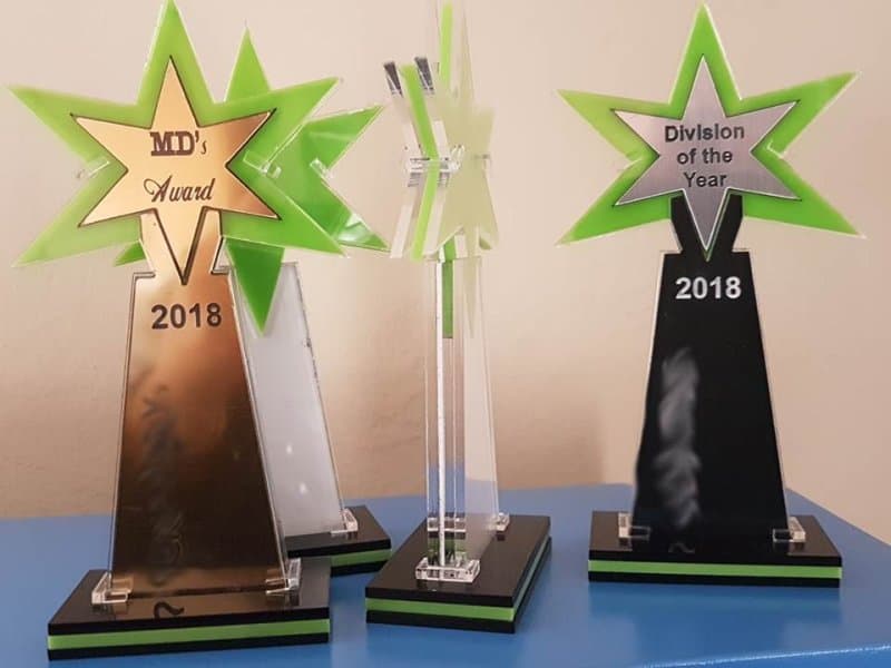 Acrylic Star Award Trophy Laser Cut Template DXF CDR