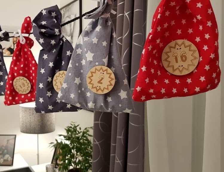 Advent Calendar Number Tags Laser Cut SVG File