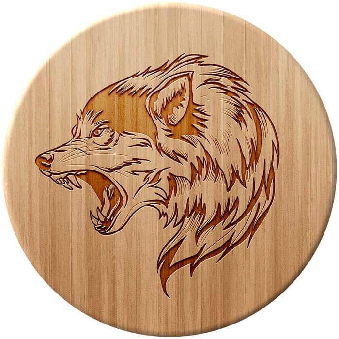 Aggressive Wolf Head Laser Cut DXF Vector File